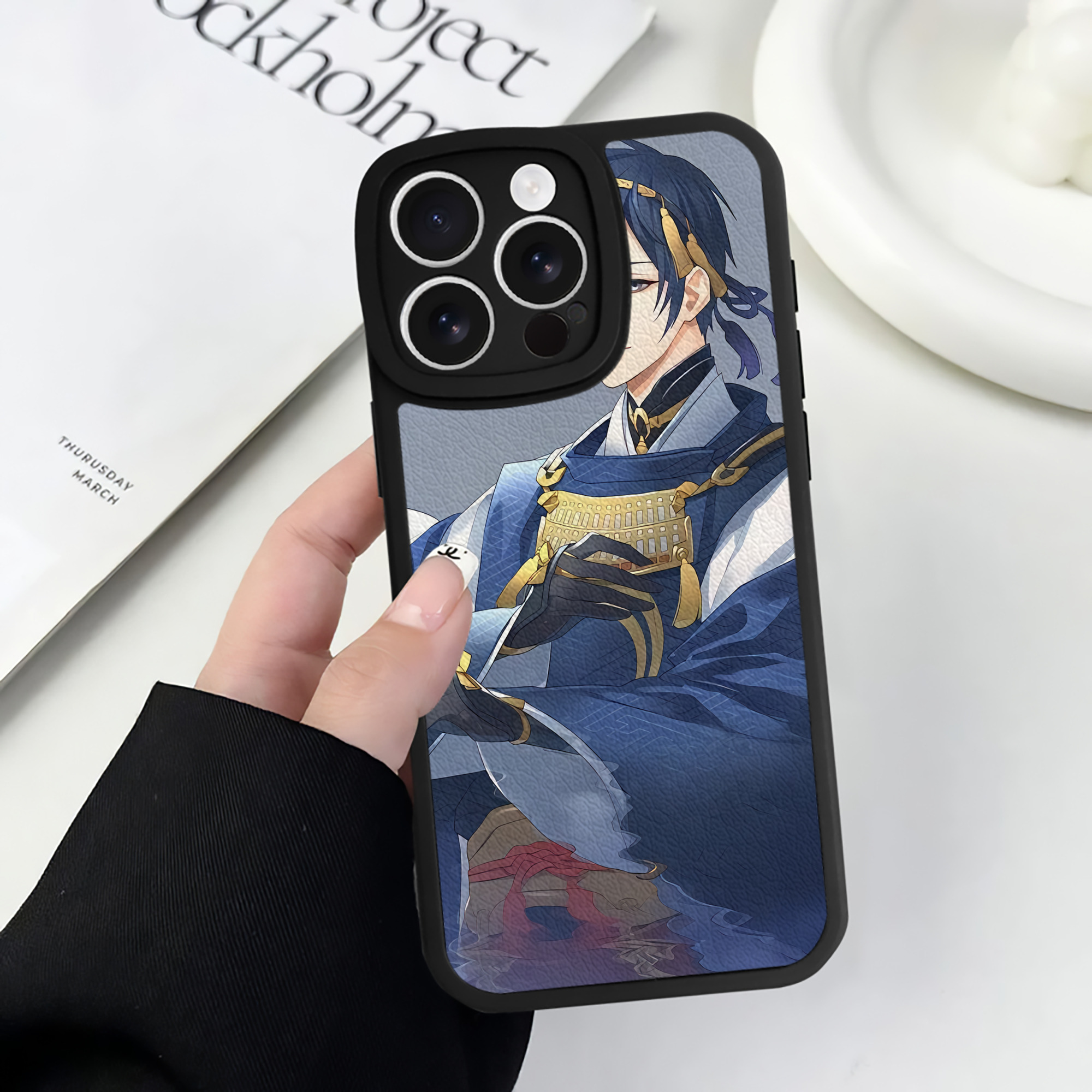 （画像用） 刀剣乱舞 Touken Ranbu 【iPhone 16シリーズ対応】シリコンスマホケース（レザー調） 材質：シリコン